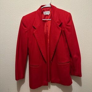 Vintage Atrium collection red blazer, wool with silk inner